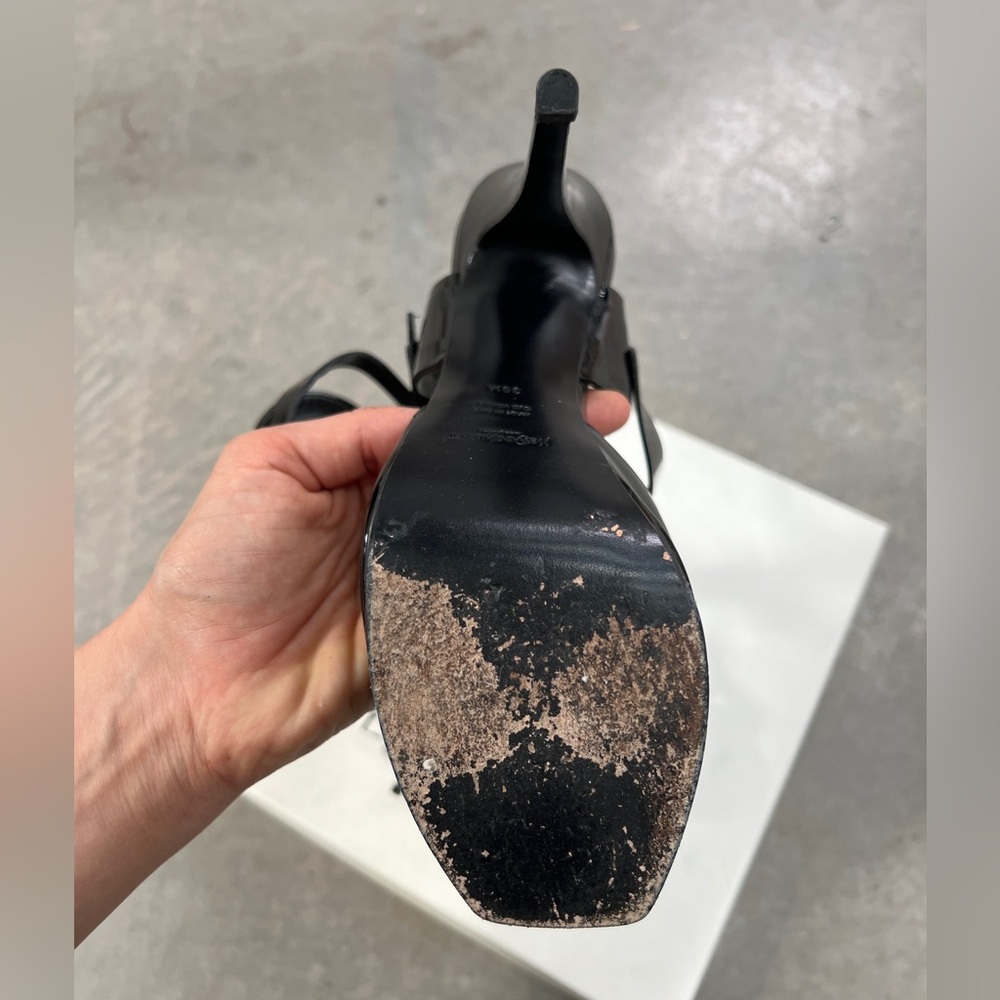 Yves Saint Laurent Patent Leather Black Tribute Heels - Picture 9 of 11